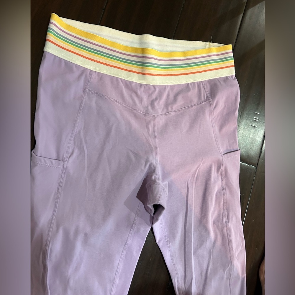 Marine Layer Purple Leggings Rainbow Waistband Activewear Large - Picture 5 of 7